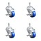 Service Caster 3.5 Inch SS Blue Polyurethane Swivel 10mm Threaded Stem Caster Set Brake SCC-SSTS20S3514-PPUB-BLU-TLB-M1015-4 - alternate 1